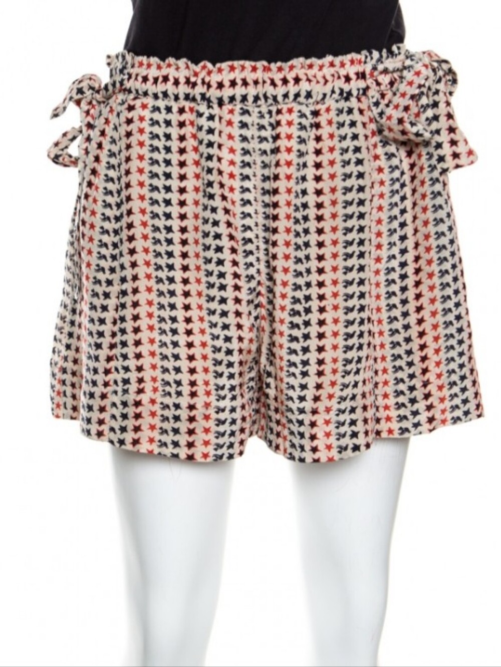 Isabel Marant Cream Shorts with Red & Navy Star Print